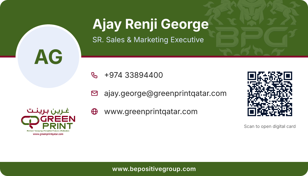 Business card of Ajay Renji George