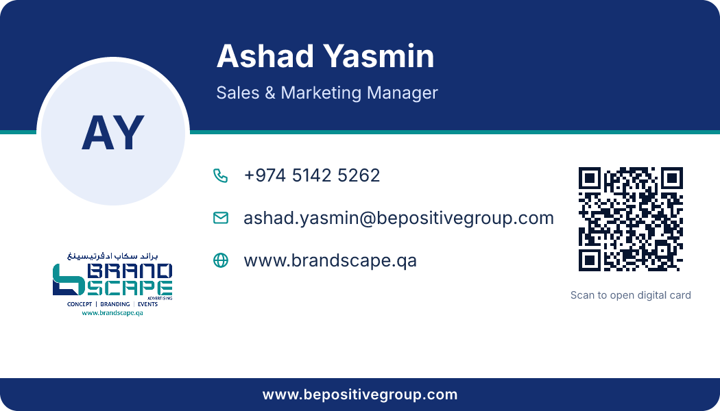 Business card of Ashad Yasmin