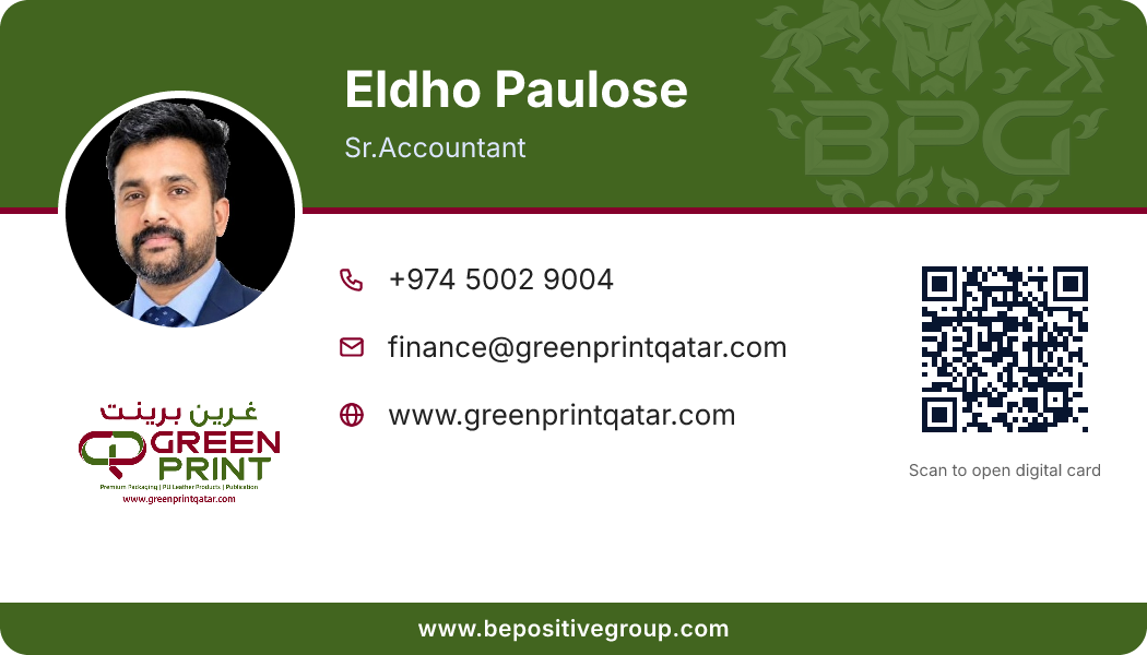 Business card of Eldho Paulose