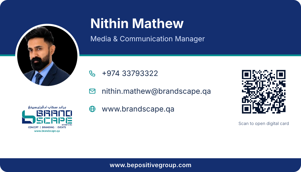 Business card of Nithin Mathew