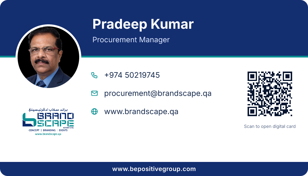 Business card of Pradeep Kumar