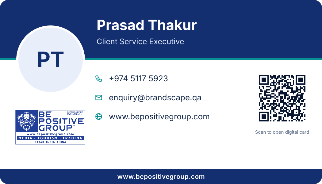 Business card of Prasad Thakur