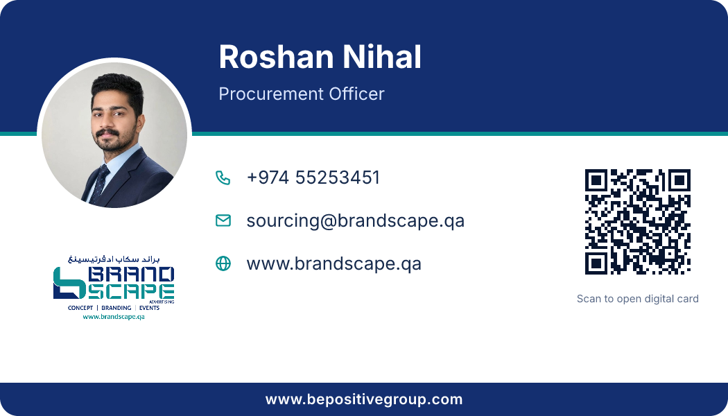 Business card of Roshan Nihal