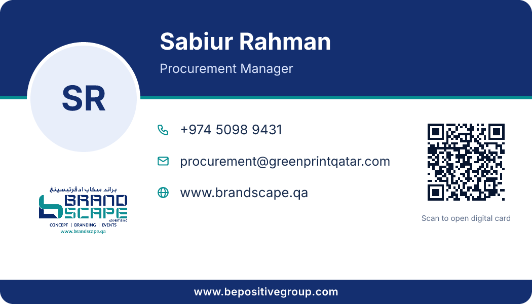 Business card of Sabiur Rahman