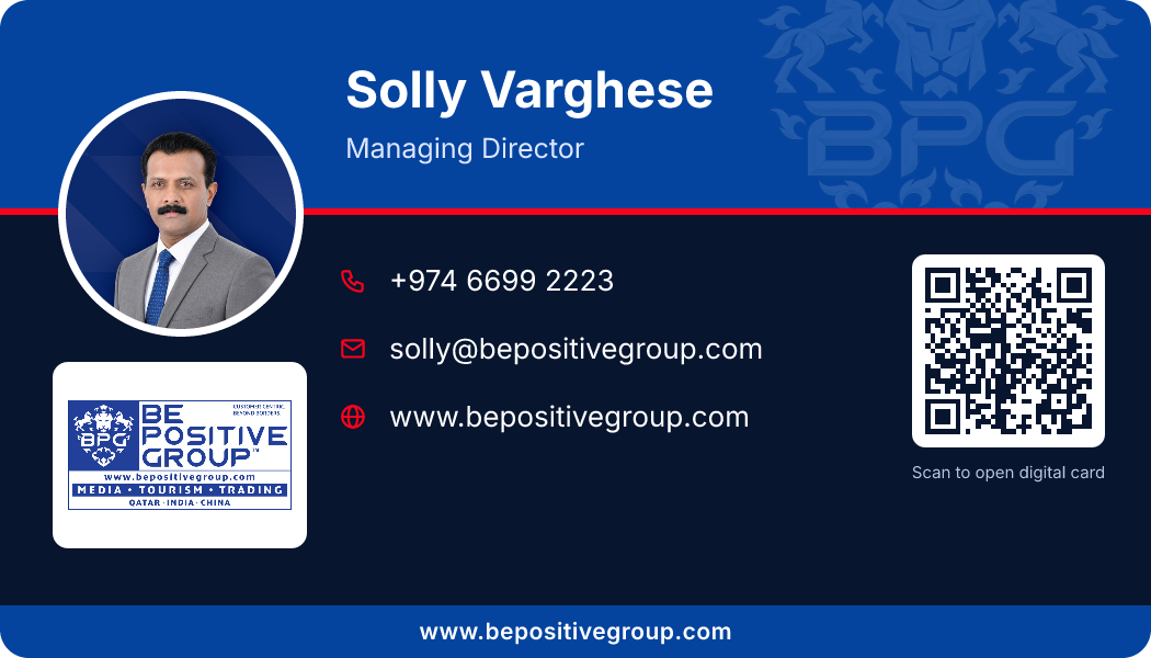 Business card of Solly Varghese